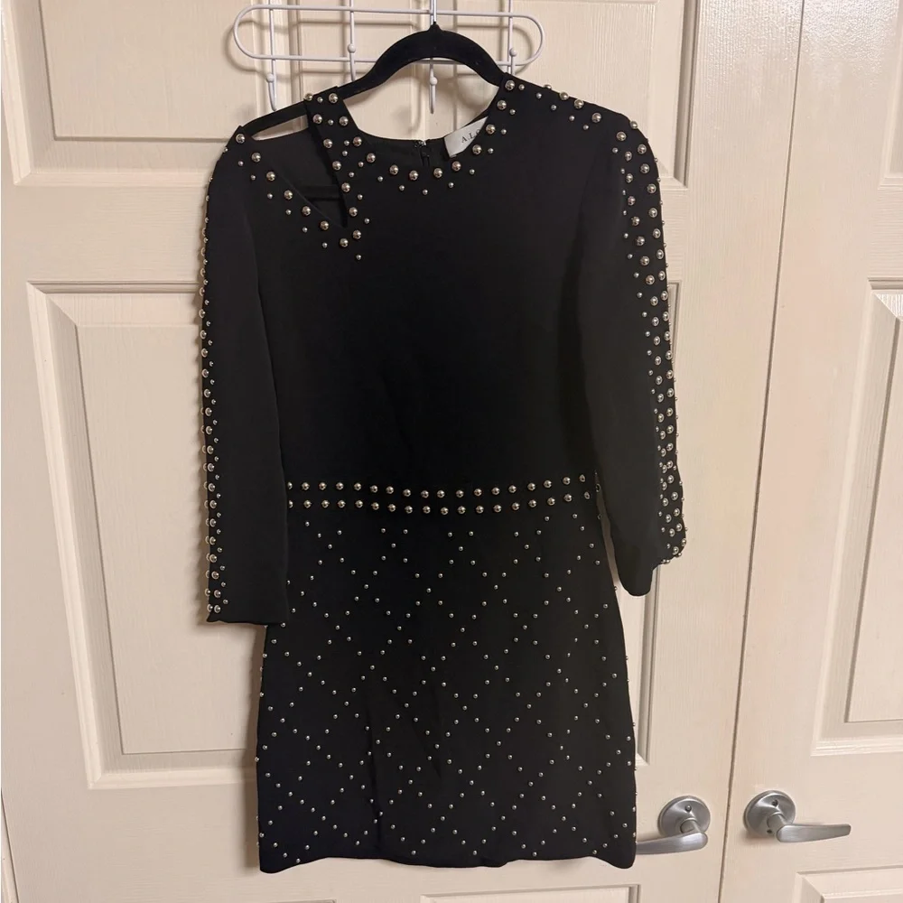 NWOT A.L.C. Taraji Black Silver Studded Mini Dress - Picture 2 of 6
